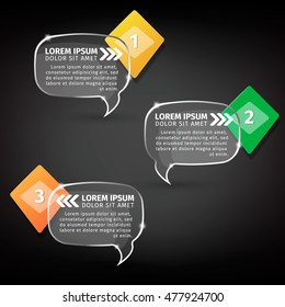 Vector infographic template with effect of transparent glass. Transparent speech bubble.