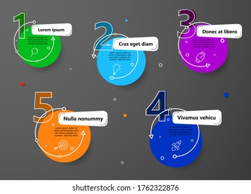 Vector infographic template with five steps concept
