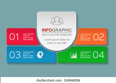 Vector Infographic Template, Four Options.