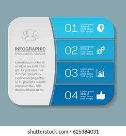 Vector infographic template, four options.