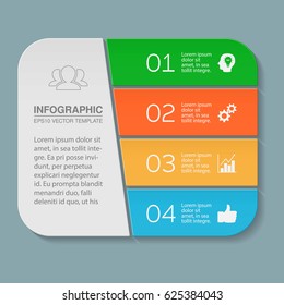 Plantilla de infografía vectorial, cuatro opciones.