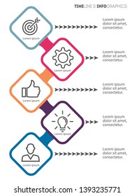 Vector infographic template for graphs, charts, diagrams. Business concept with 5 options, parts, steps, processes. - Vector 