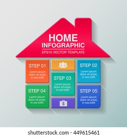 Vector infographic template,  home