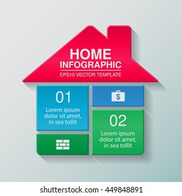 Vector infographic template,  home