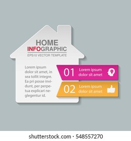 Vector infographic template, home, two options