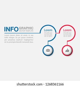 Vector infographic template for horizontal diagram, graph, presentation, chart, business concept with 2 options.