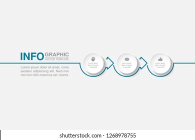 Vector infographic template for horizontal diagram, graph, presentation, chart, business concept with 3 options.
