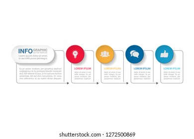 Vector infographic template for horizontal diagram, graph, presentation, chart, business concept with 4 options.