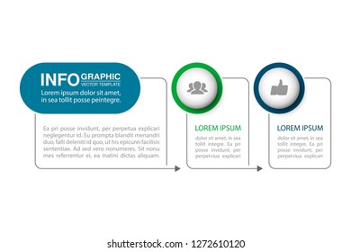 Vector infographic template for horizontal diagram, graph, presentation, chart, business concept with 2 options.