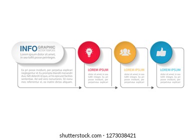 Vector infographic template for horizontal diagram, graph, presentation, chart, business concept with 3 options.