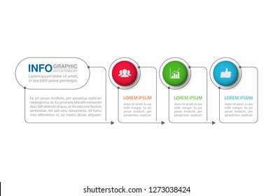 Vector infographic template for horizontal diagram, graph, presentation, chart, business concept with 3 options.