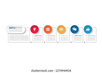 Vector infographic template for horizontal diagram, graph, presentation, chart, business concept with 5 options.