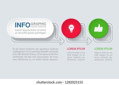 Vector infographic template for horizontal diagram, graph, presentation, chart, business concept with 2 options.