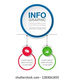 Vector infographic template for horizontal diagram, graph, presentation, chart, business concept with 2 options.