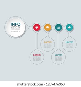 Vector infographic template for horizontal diagram, graph, presentation, chart, business concept with 4 options.