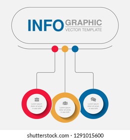 Vector infographic template for horizontal diagram, graph, presentation, chart, business concept with 3 options.