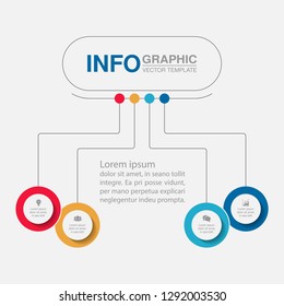 Vector infographic template for horizontal diagram, graph, presentation, chart, business concept with 4 options.