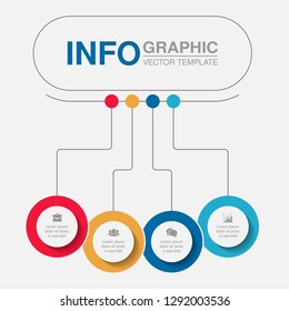 Vector infographic template for horizontal diagram, graph, presentation, chart, business concept with 4 options.