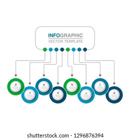 Vector infographic template for horizontal diagram, graph, presentation, chart, business concept with 8 options.