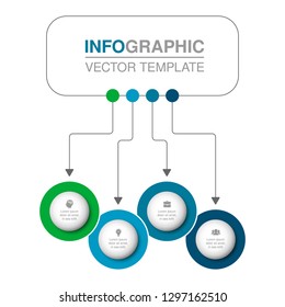 Vector infographic template for horizontal diagram, graph, presentation, chart, business concept with 4 options.