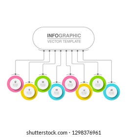Vector infographic template for horizontal diagram, graph, presentation, chart, business concept with 8 options.