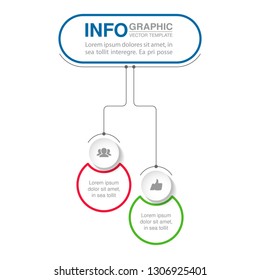 Vector infographic template for horizontal diagram, graph, presentation, chart, business concept with 2 options.