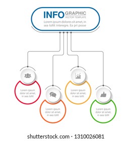 Vector infographic template for horizontal diagram, graph, presentation, chart, business concept with 4 options.