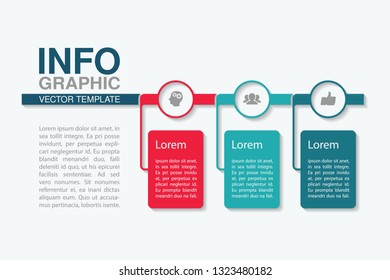 Vector infographic template for horizontal diagram, graph, presentation, chart, business concept with 3 options.
