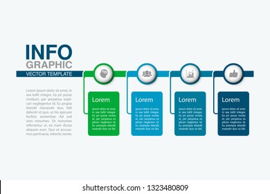 Vector infographic template for horizontal diagram, graph, presentation, chart, business concept with 4 options.