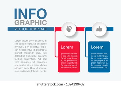 Vector infographic template for horizontal diagram, graph, presentation, chart, business concept with 2 options.