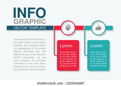 Vector infographic template for horizontal diagram, graph, presentation, chart, business concept with 2 options.