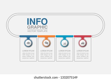 Vector infographic template for horizontal diagram, graph, presentation, chart, business concept with 4 options.