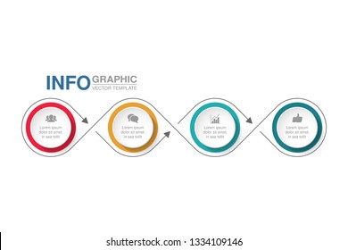 Vector infographic template for horizontal diagram, graph, presentation, chart, business concept with 4 options.