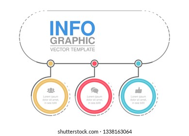 Vector infographic template for horizontal diagram, graph, presentation, chart, business concept with 3 options.