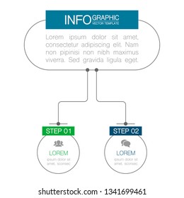 Vector infographic template for horizontal diagram, graph, presentation, chart, business concept with 2 options.