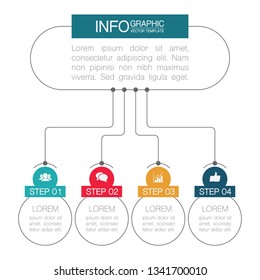 Vector infographic template for horizontal diagram, graph, presentation, chart, business concept with 4 options.