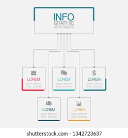 Vector infographic template for horizontal diagram, graph, presentation, chart, business concept with 5 options.
