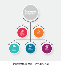 Vector infographic template for horizontal diagram, graph, presentation, chart, business concept with 5 options.
