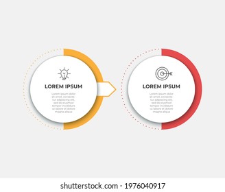 Vector infographic template with icons and 2 options or steps. Infographics for business concept. Can be used for presentations banner, workflow layout, process diagram, flow chart, info graph.