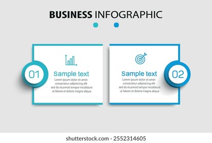 Vector infographic template with icons and 2 options or steps