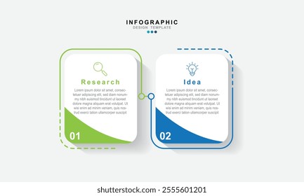 Vector infographic template with icons and 2 options or steps