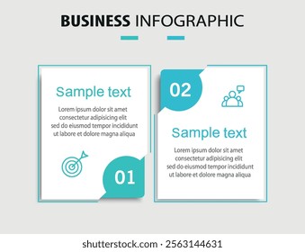 Vector infographic template with icons and 2 options or steps	