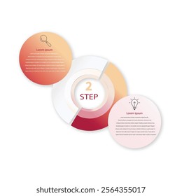 Vector infographic template with icons and 2 options or steps. Can be used for process diagram, 