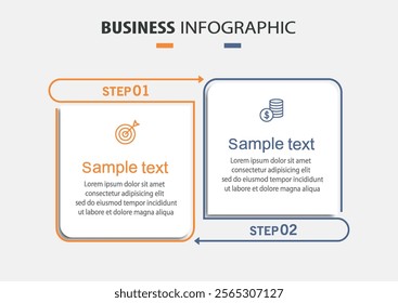 Vector infographic template with icons and 2 options or steps	
