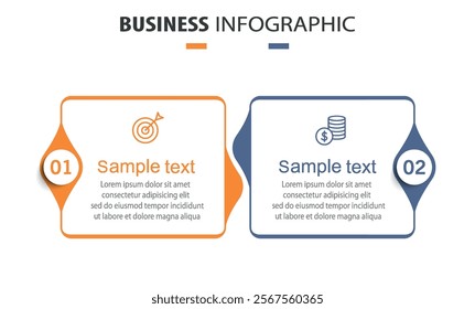 Vector infographic template with icons and 2 options or steps	