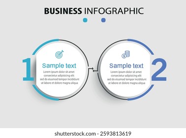 Vector infographic template with icons and 2 options or steps