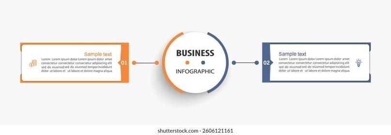 Vector infographic template with icons and 2 options or steps