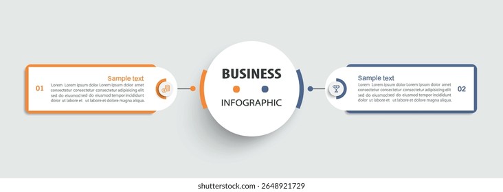 Vector infographic template with icons and 2 options or steps