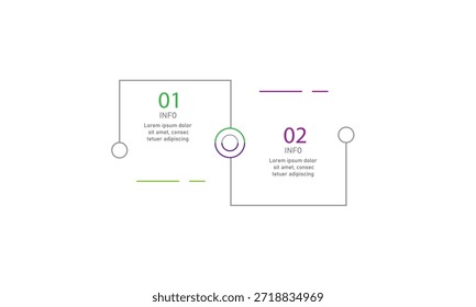 Vektorgrafik-Infografik-Vorlage mit Symbolen und 2 Optionen oder Schritten. Kann für Prozessdiagramme, Präsentationen, Workflow-Layout, Flussdiagramme, Infografiken verwendet werden