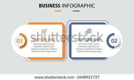 Vector infographic template with icons and 2 options or steps